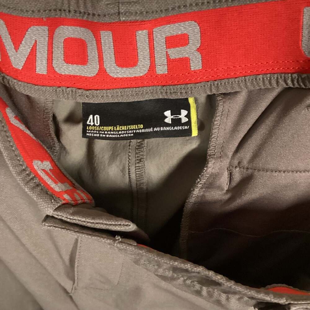 Under Armour Men's Loose HeatGear Performance Golf Shorts Gray Size 40 - Picture 2 of 3